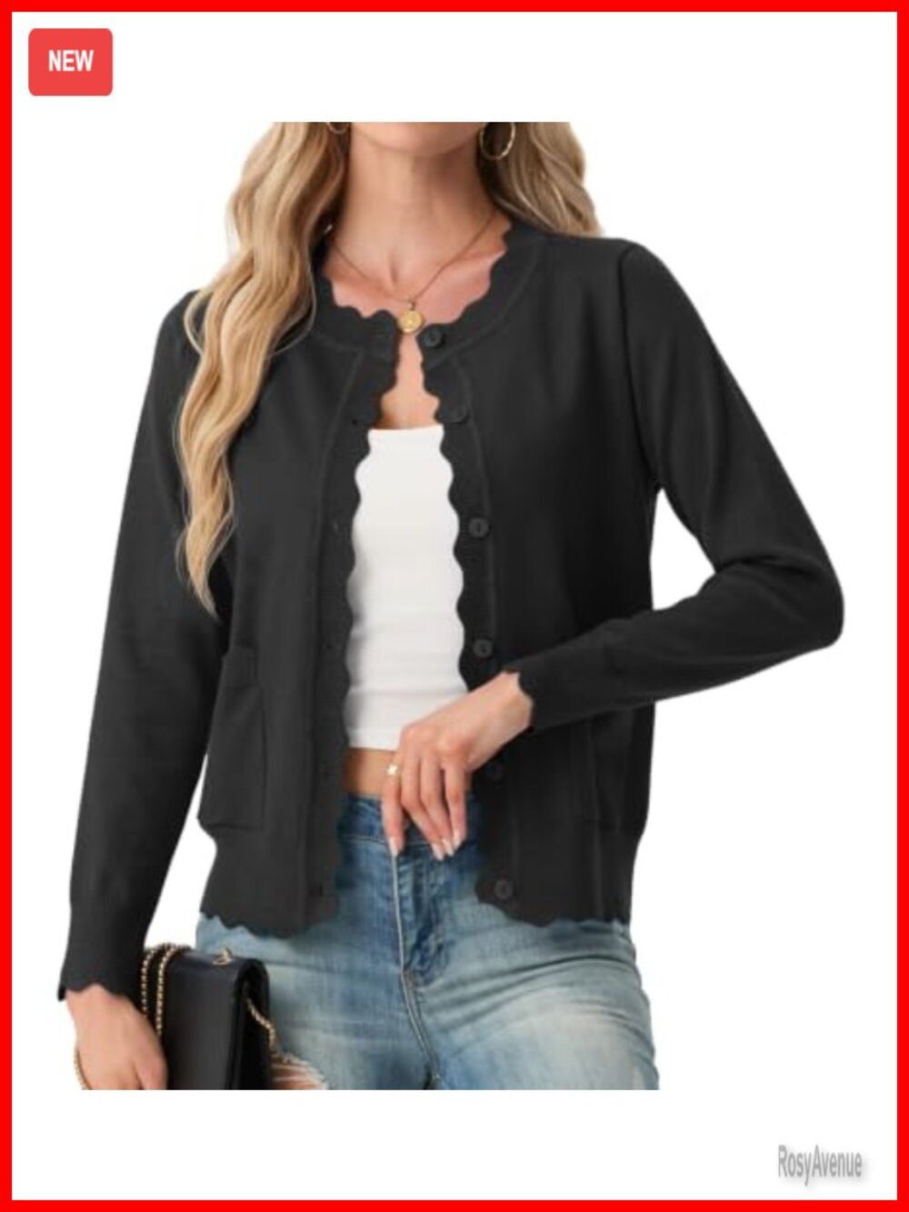 Womens Lightweight Knit Button Front Cardigan Sweater with Pockets